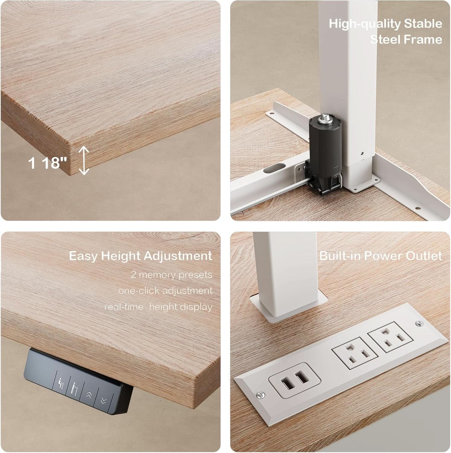 71 Inches Electric Height Adjustable Standing Desk