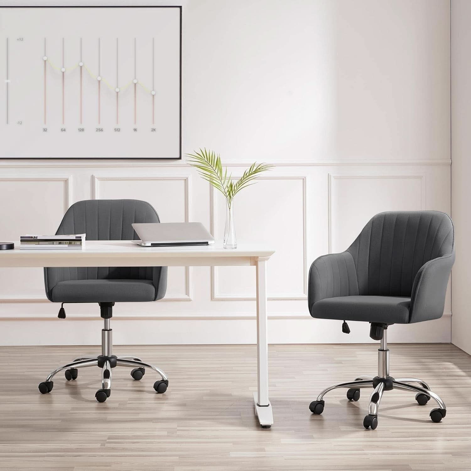 Height Adjustable Desk Chair Gray For Home Office Use