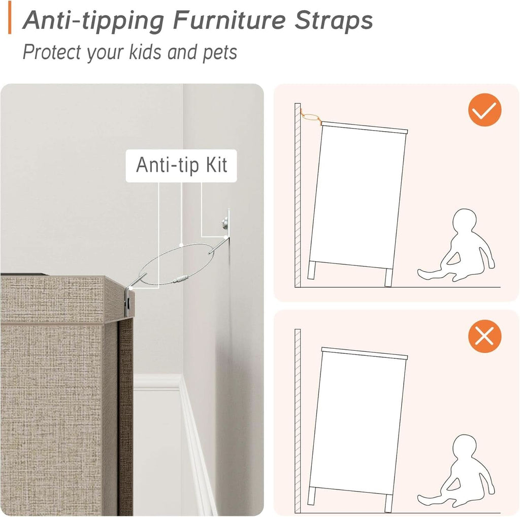 Beige Buffet Sideboard With Internal Storage Compartments