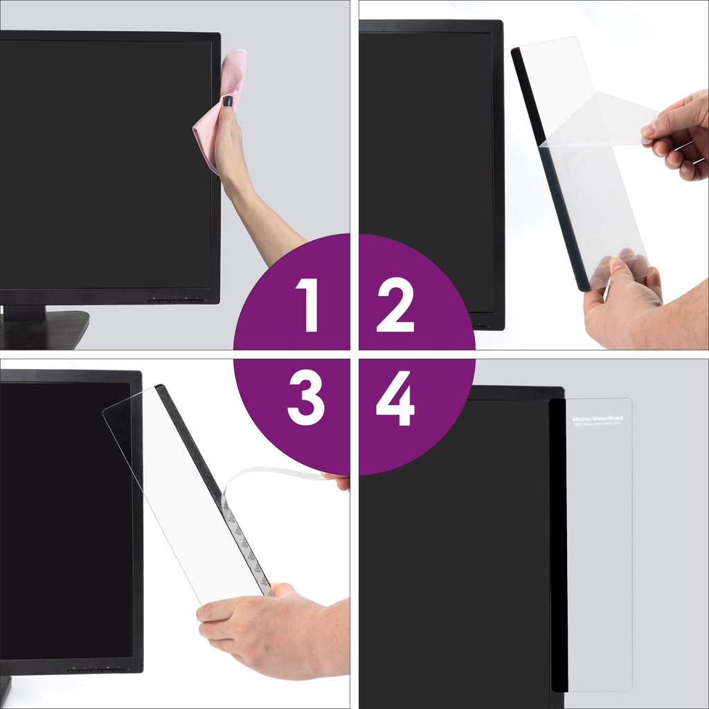 Monitor Memo Board & Sticky Note Holder for Desk (Set of 2)