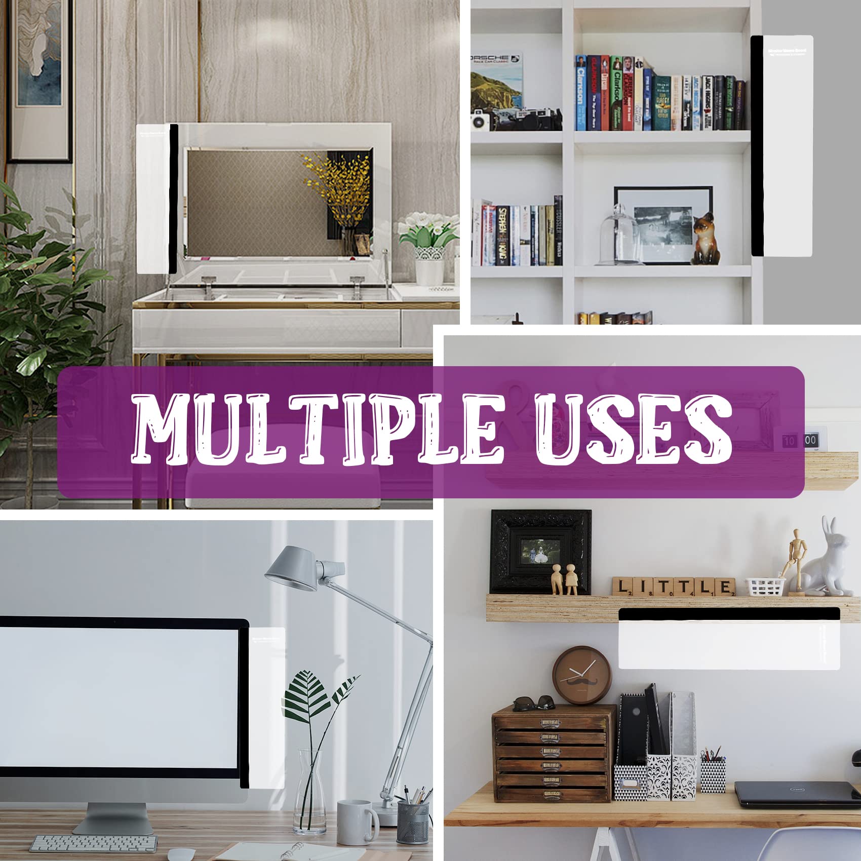 Monitor Memo Board & Sticky Note Holder for Desk (Set of 2)