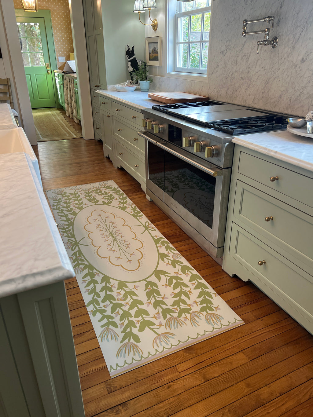 "Cottage Kitchen" Vintage Floral Vinyl Runner - 30"x96"