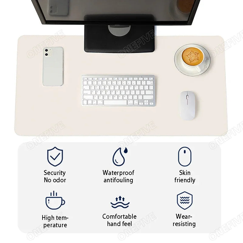 Large Mouse Pad – PU Leather Waterproof Desk Protector Mat for Office, Gaming, Keyboard & PC Accessories