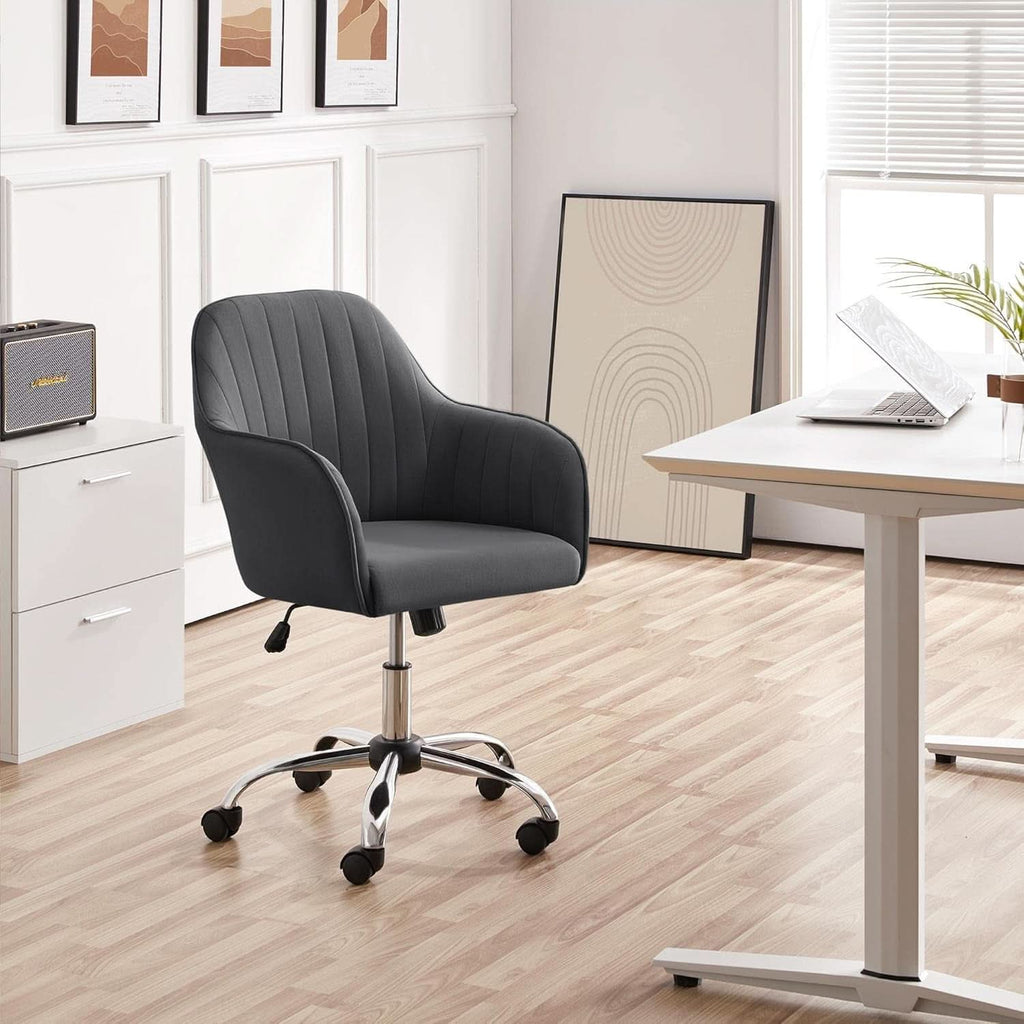 Height Adjustable Desk Chair Gray For Home Office Use