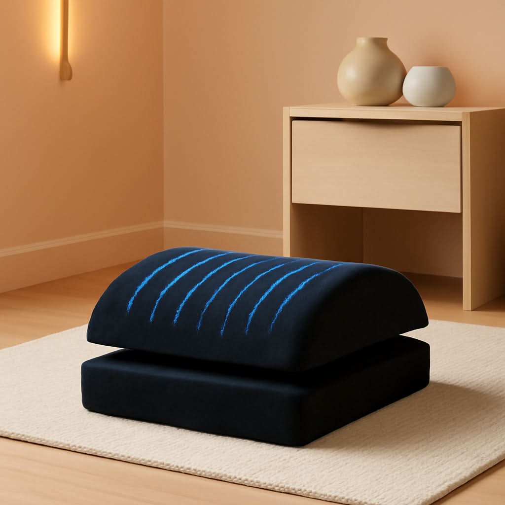 Ergonomic Under Desk Foot Rest Memory Foam Black Adjustable