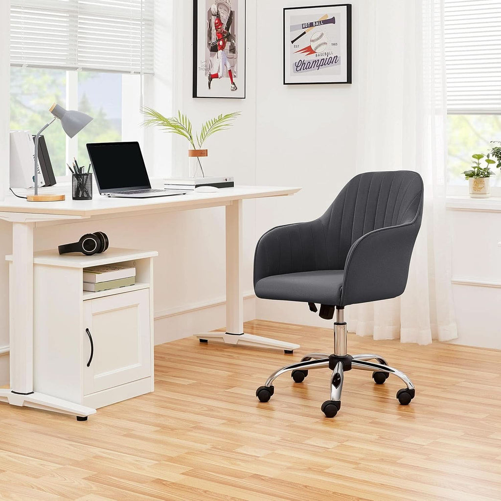 Height Adjustable Desk Chair Gray For Home Office Use