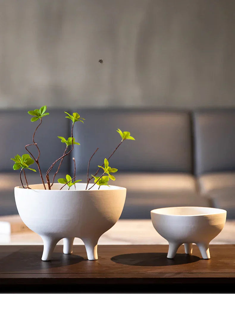 DecorBites™ Ceramic Flower Pot with Tripod Stand