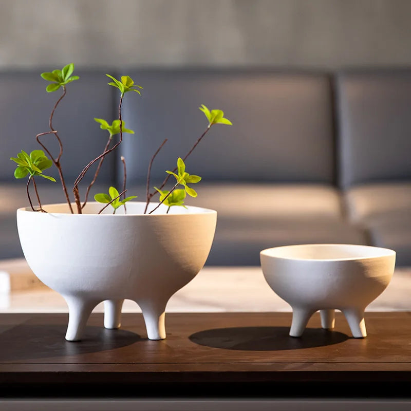 DecorBites™ Ceramic Flower Pot with Tripod Stand