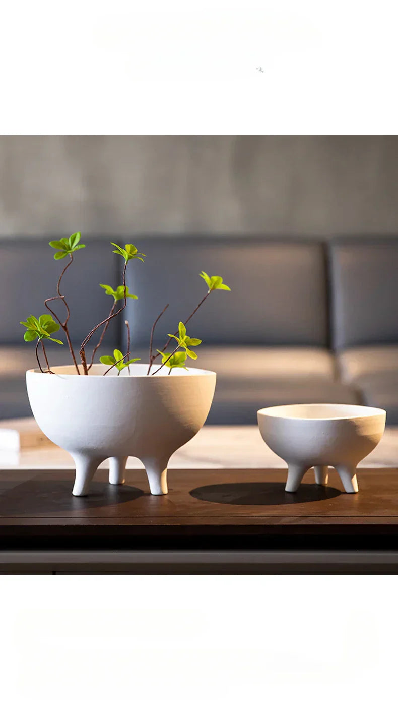 DecorBites™ Ceramic Flower Pot with Tripod Stand