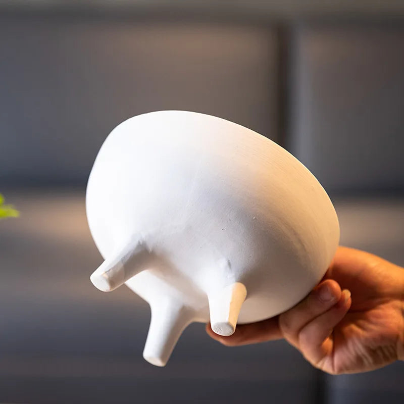 DecorBites™ Ceramic Flower Pot with Tripod Stand