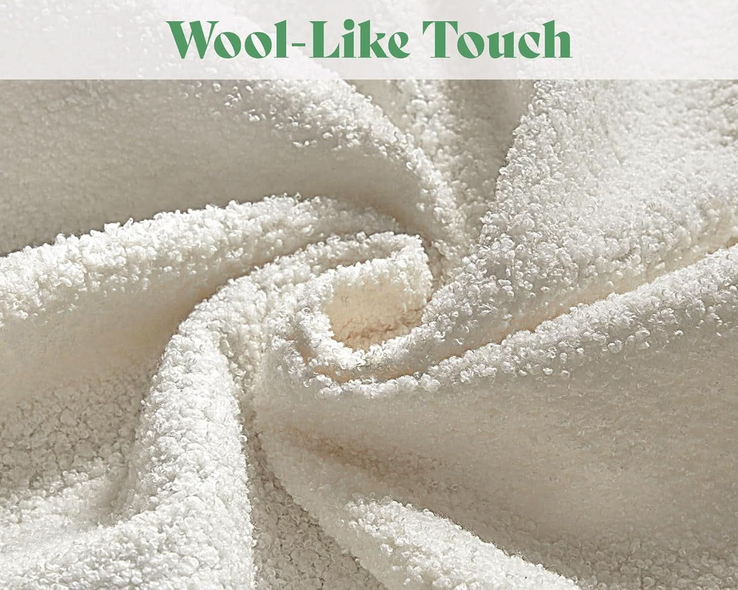 Oversized Off white Bouclé Fabric Ottoman With Metal Legs