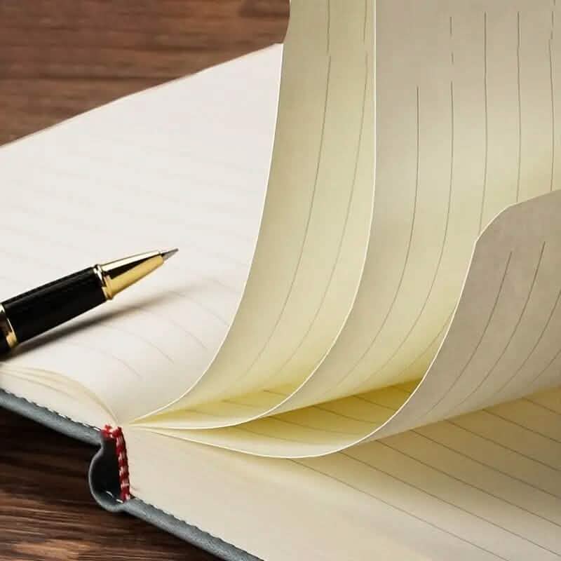 Vintage A5 Leatherbound Notebook with Personalized Soft Cover and Bookmark