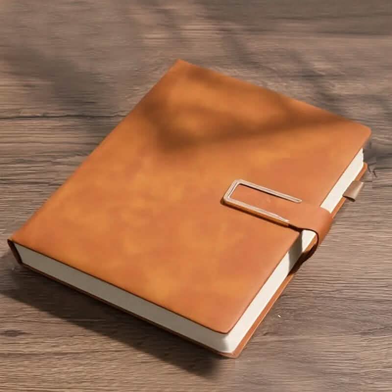 Vintage A5 Leatherbound Notebook with Personalized Soft Cover and Bookmark